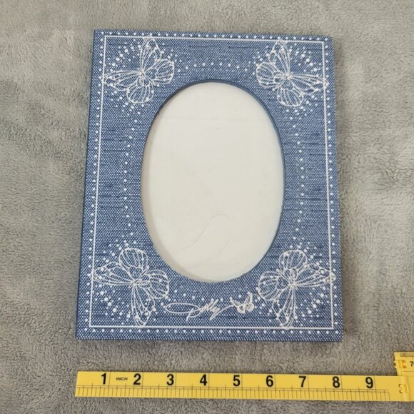 Life Time Brands Picture Photo Frame Butterflies Blue Free Standing 5 X 7 S98E - Picture 4 of 9